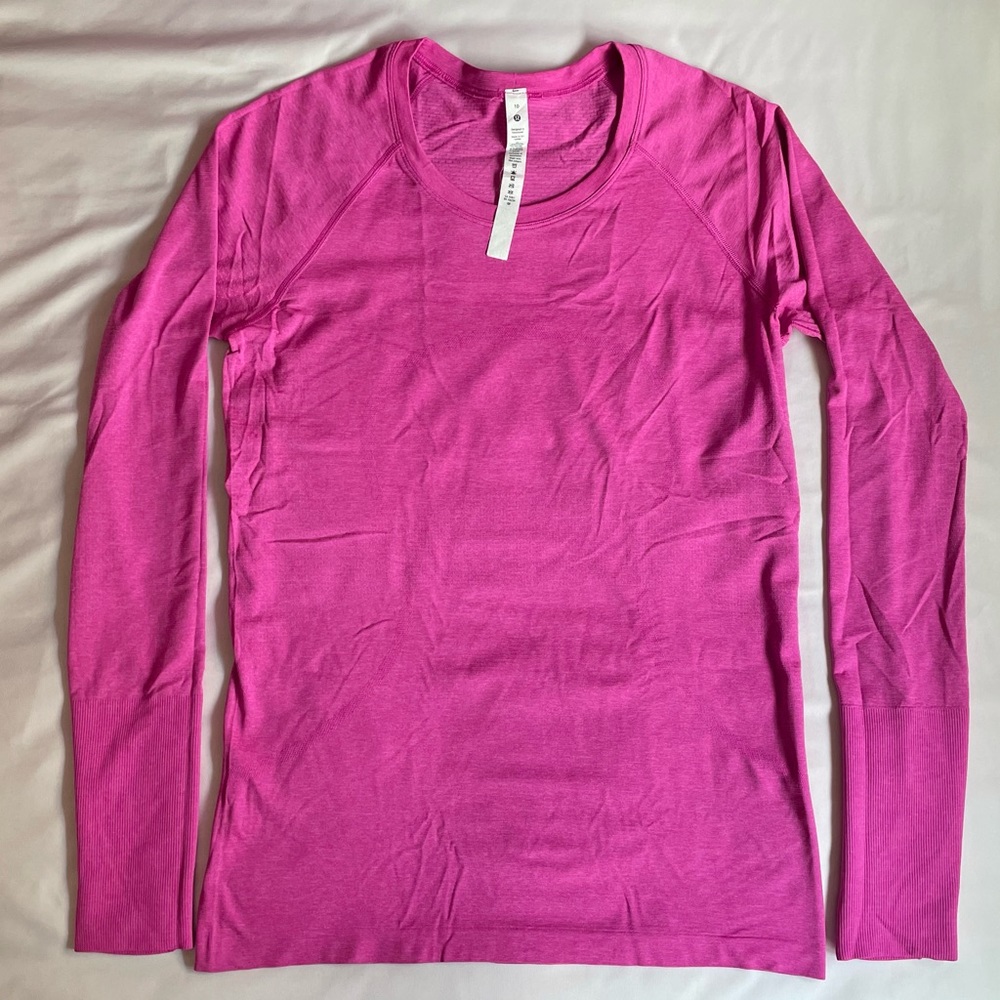 Lululemon Swiftly Tech 2.0 Long Sleeve, Excellent Condition, Size 10, Sonic Pink